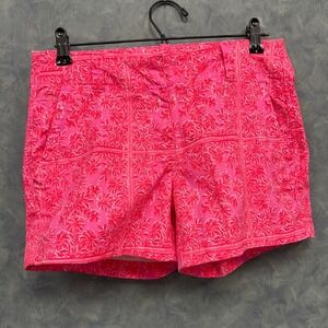 Vineyard Vines Floral Print Shorts Hot Pink Casual Everyday Size 2